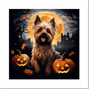 Cute Silky Terrier for Halloween Posters and Art